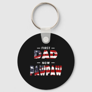 Mens Father Gift - First Dad Now Pawpaw Patriotic Key Ring