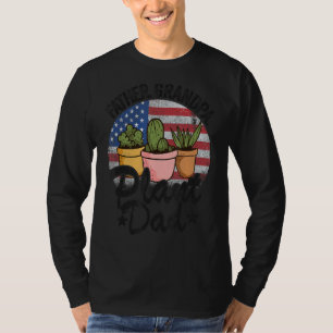 Mens Father Grandpa Plant Dad American Flag Garden T-Shirt