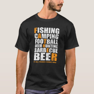 Mens FATHER Hobby For Fathers Day - Fishing Campin T-Shirt
