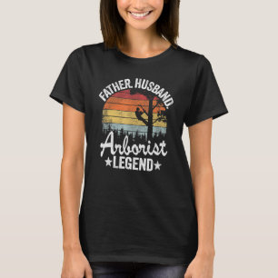 Mens Father Husband Arborist Legend Tree Climbing T-Shirt