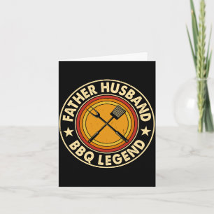 Mens father husband bbq legend backyard grill card