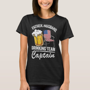 Mens Father Husband Usa Drinking Team Captain Beer T-Shirt