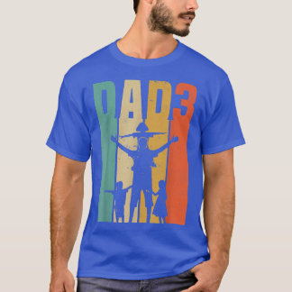 Mens Father of 3Dad 3 Fathers day  T-Shirt
