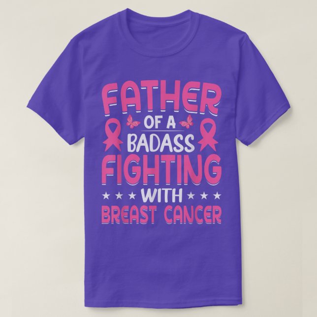 Mens Father of a Breast Cancer Warrior  Breast Can T-Shirt (Design Front)