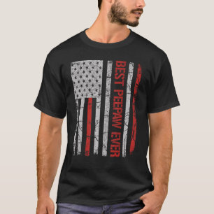 Mens Father s Day Best Peepaw Ever With US America T-Shirt