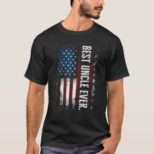 Mens Father s Day Best Uncle Ever with US American T-Shirt