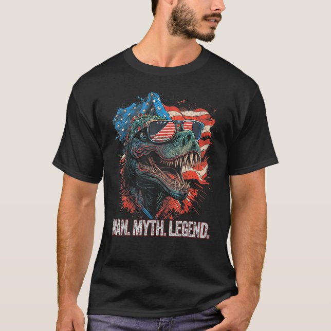 Mens Father s Day Dad Grandpa Uncle The Man Myth L T-Shirt (Front)