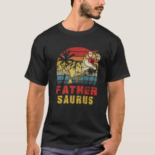Mens Father Saurus Dinosaur Funny Fathersaurus T R T-Shirt