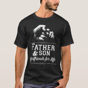 Mens Father Son Friends Fist Bump Dad Father's Day T-Shirt