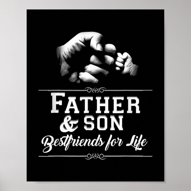 Mens Father Son Friends Fist Bump Dad Father's Poster (Front)