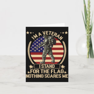 Mens Fathers Day A Veteran Stand For The Flag 4th Card