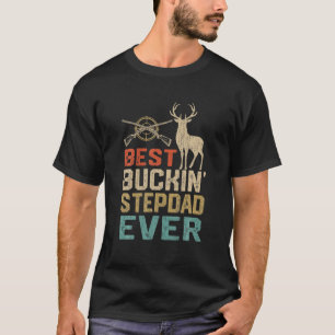 Mens Father's Day Best Buckin' Stepdad Ever Deer H T-Shirt