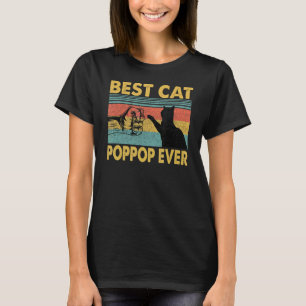 Mens Fathers Day Best Cat Poppop Ever Vintage Cat T-Shirt
