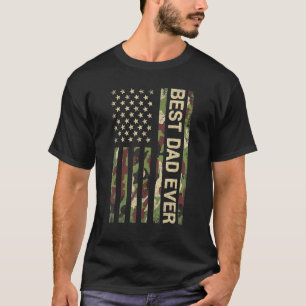 Mens Father's Day Best Dad Ever With Us American F T-Shirt