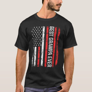 Mens Father's Day Best Grampa Ever With US America T-Shirt