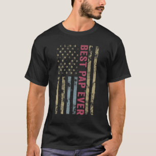 Mens Father's Day Best Pap Ever Men With Us Americ T-Shirt