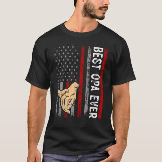 Mens Father's Day Best Pop Pop Ever With US Americ T-Shirt