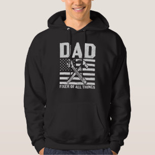 Mens Father's Day Dad Fixer Of All Things Usa Flag Hoodie