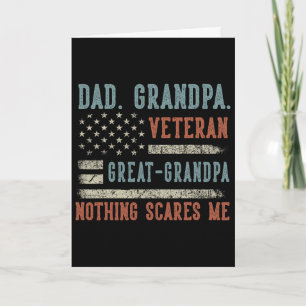 Mens Fathers Day Dad Grandpa Veteran Great Grandpa Card