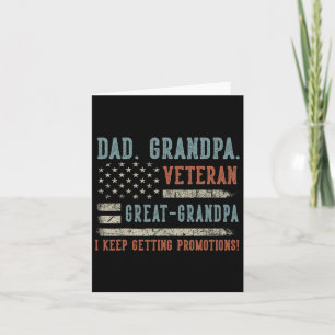 Mens Fathers Day Dad Grandpa Veteran Great Grandpa Card