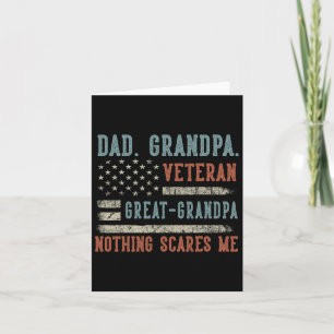 Mens Fathers Day Dad Grandpa Veteran Great Grandpa Card