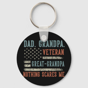 Mens Fathers Day Dad Grandpa Veteran Great Grandpa Key Ring