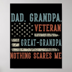 Mens Fathers Day Dad Grandpa Veteran Great Grandpa Poster