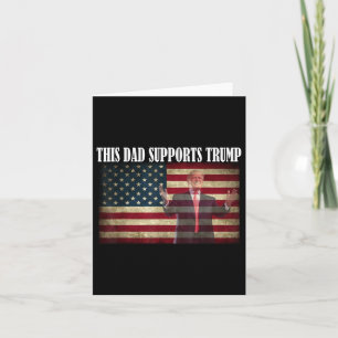 Mens Fathers Day Donald Trump American Flag Shirt Card