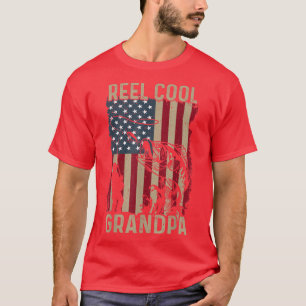 Mens Father's Day Fishing Reel Cool Grandpa Ameri T-Shirt