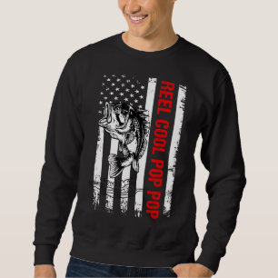 Mens Fathers Day For Dad Reel Cool Pop Pop Fishin Sweatshirt