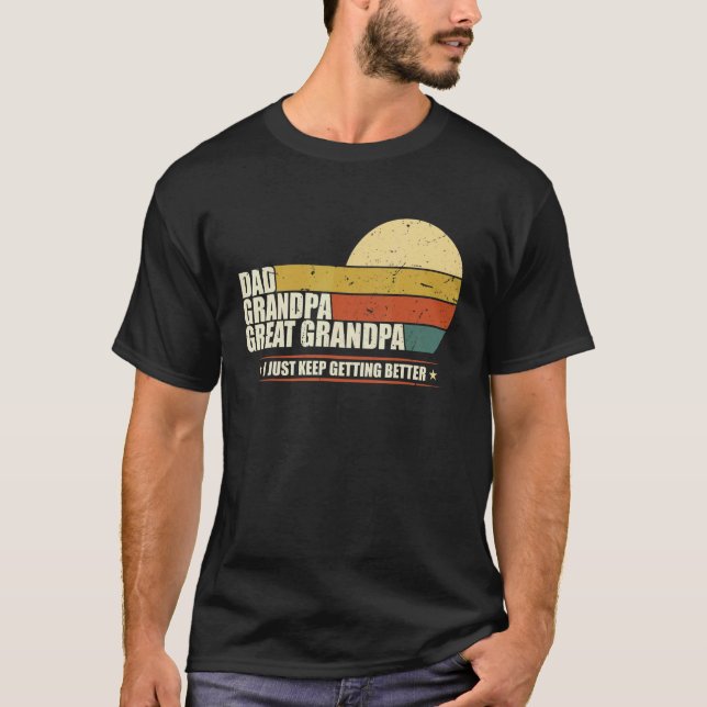 Mens Fathers Day from Grandkids Dad Grandpa Great  T-Shirt (Front)