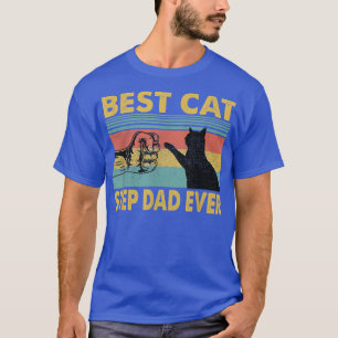 Mens Fathers Day Gift Best Cat Step Dad Ever Vinta T-Shirt