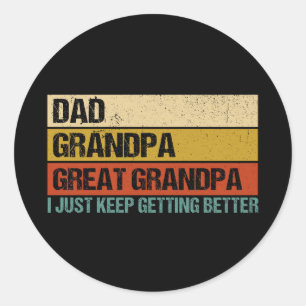 Mens Fathers Day Gift from Grandkids Dad Grandpa Classic Round Sticker
