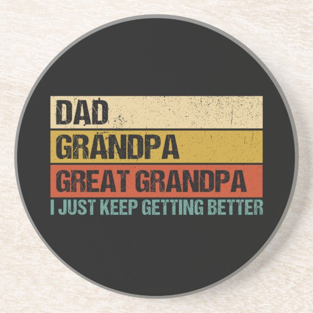 Mens Fathers Day Gift from Grandkids Dad Grandpa Coaster (Front)