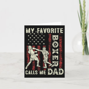 Mens Fathers Day My Favourite Boxer Calls Me Dad F Card