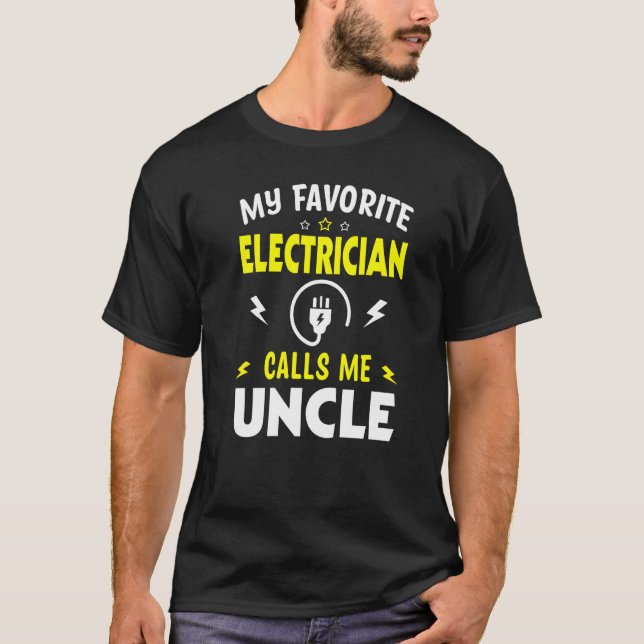 Mens Father's Day My Favourite Electrician Calls M T-Shirt (Front)