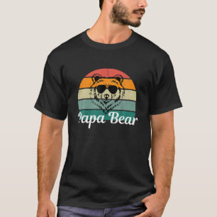 Mens Father's Day Papa Cool Retro Vintage Bear T-Shirt