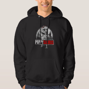 Mens Fathers Day Poppysaurus T Rex Dinosaur Poppy Hoodie