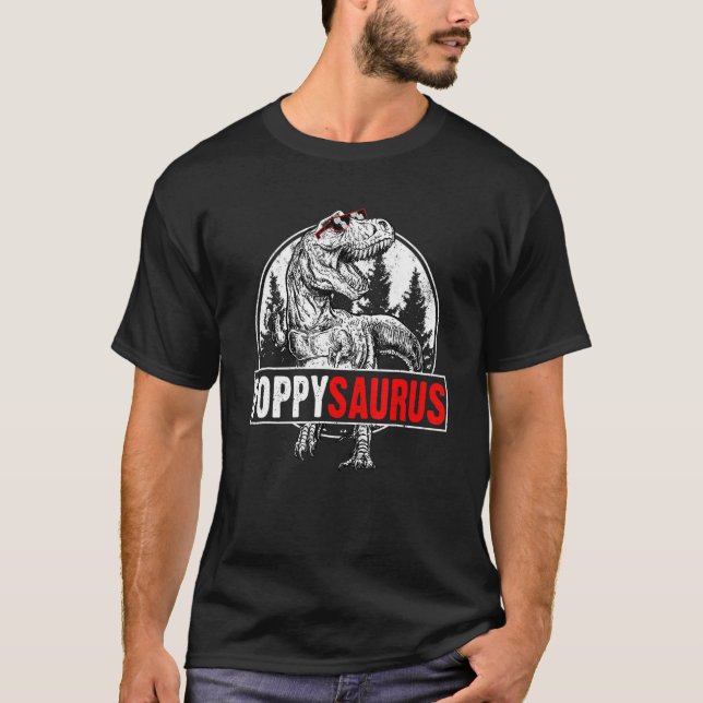Mens Fathers Day Poppysaurus T Rex Dinosaur Poppy  T-Shirt (Front)