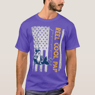 Mens Father's Day Reel Cool Pap Fish American Fla T-Shirt