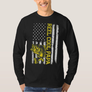 Mens Father's Day Reel Cool Papa Fish American Fl T-Shirt