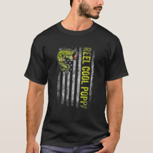 Mens Father's Day Reel Cool Poppa Fish American F T-Shirt