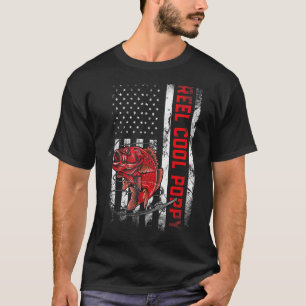 Mens Father's Day Reel Cool Poppy Fish American F T-Shirt