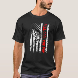 Mens Fathers Day Shirt For Dad Reel Cool Pop Pop F