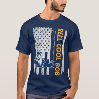 Mens Father's Day Shirt Reel Cool BOB Fish America