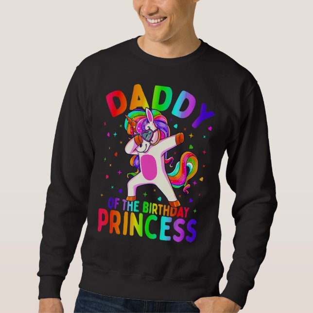 Mens Father's Day Unicorn Princess Daughter Sweatshirt (Front)