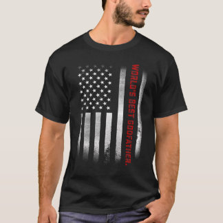 Mens Fathers Day World's Best Godfather Ever Us T-Shirt