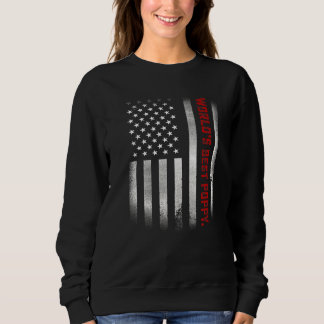Mens Fathers Day   World's Best Poppy Ever Us Flag Sweatshirt
