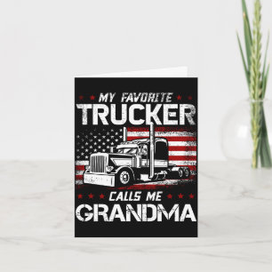 Mens favorite trucker calls grandma usa american card