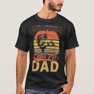 Mens Favourite Fishing Buddy Call Me Dad Vintage   T-Shirt